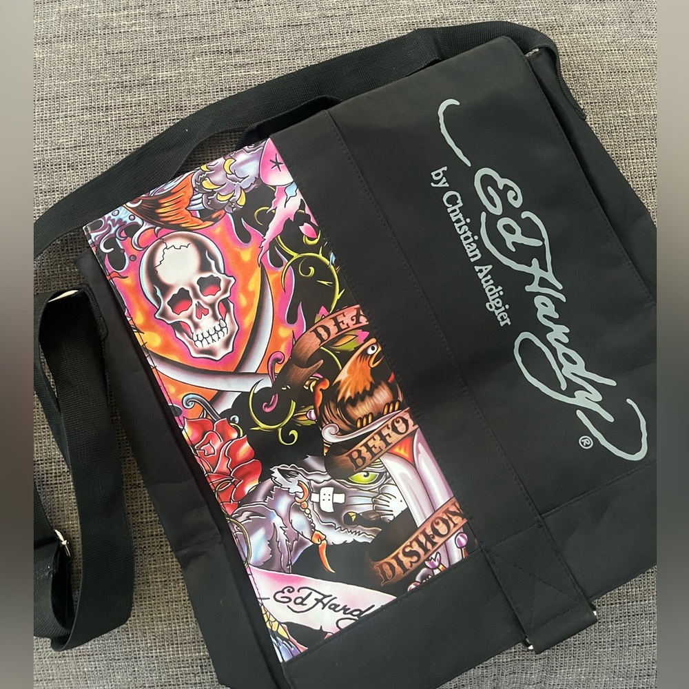 Ed Hardy Y2K Nylon Crossbody Messenger Bag